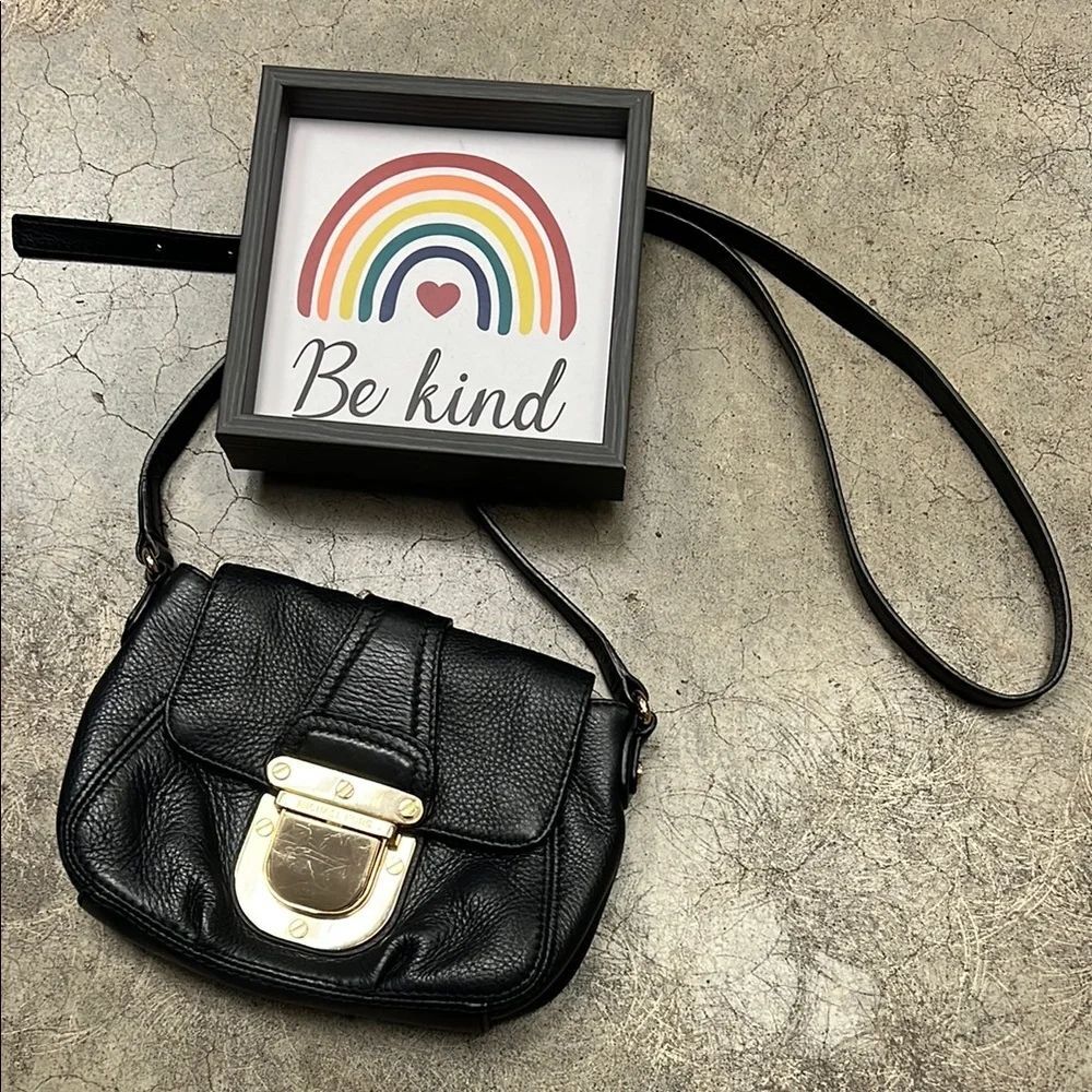 * Michael Kors Black Crossbody Bag with Silver Hardware